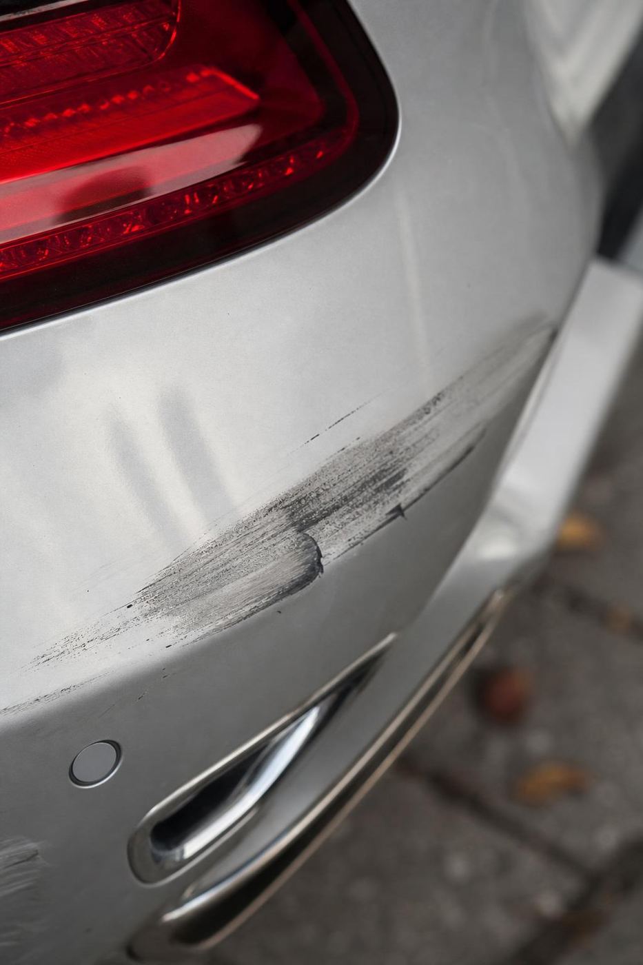 Bumper scuff, before repair